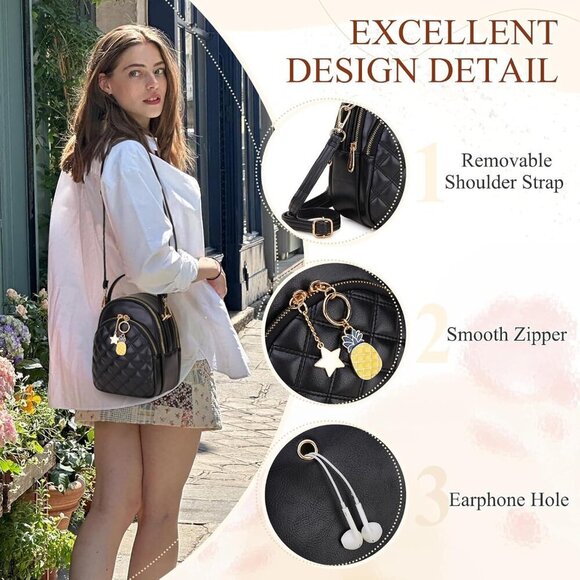 Mini Backpack Faux Leather Small Convertible Daily Travel Women\'s Purse main image 7